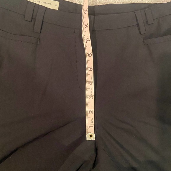 Rene Lezard Womens Sz 38 Wool Blend Dress Pant Straight Leg Pockets Cuffed Black - Picture 10 of 10